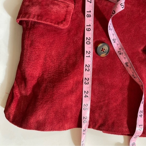 Anthropologie || Blank NYC Suede Leather Double Breasted Blazer Red XS NWT - Picture 8 of 10